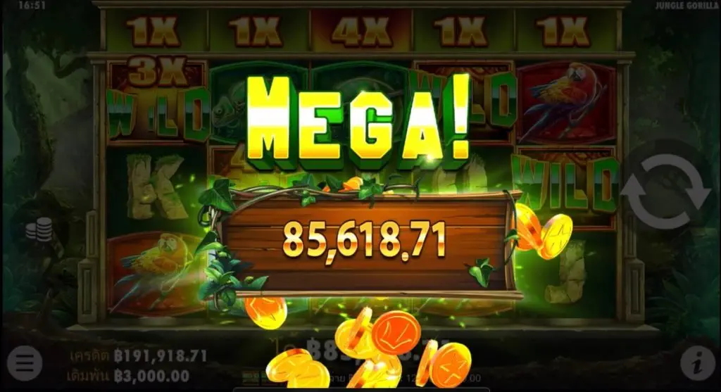 รีวิวเกมสล็อต Pragmatic Play : Jungle Gorilla กอริลล่าป่าลึก